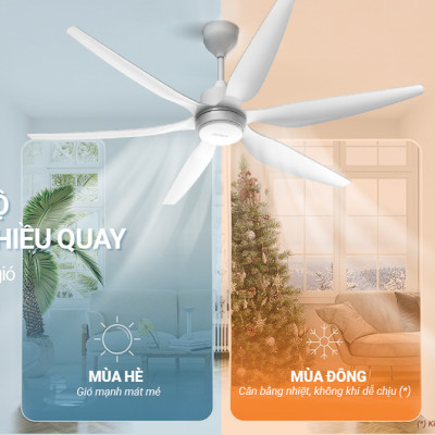 Quạt Trần Đèn Led Sunhouse Apex 6 cánh APF-7696, công suất 57W, cánh quạt sải rộng, điều khiển từ xa, Hàng chính hãng