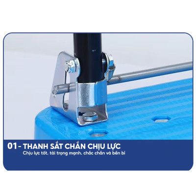 Xe đẩy hàng 4 bánh gấp gọn bánh chống ồn sàn kim loại bền bỉ