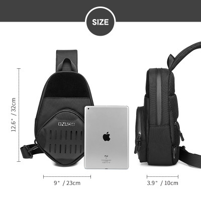 Túi đeo chéo OZUKO chống nước có cổng sạc USB thời trang dành cho nam
