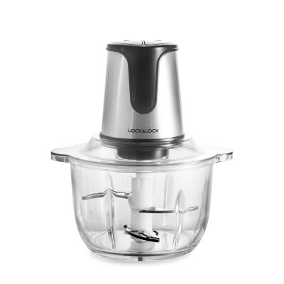 Máy Xay Thịt 2 Lưỡi Dao Kép Lock&Lock EJM171 (2L) - Hàng Chính Hãng, Cối Thủy Tinh Dung Tích Lớn - Tặng Kèm Ống Hút Inox