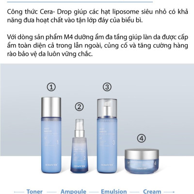  Nước cân bằng dưỡng ẩm đa tầng chống mất nước xuyên biểu bì Dermafirm Moist Barrier Boosting Toner M4 200ml