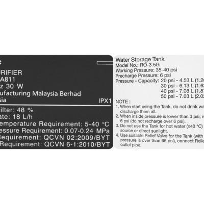 Máy lọc nước RO Panasonic TK-CA811K-VN 6 lõi - Hàng chính hãng - Bảo hành 12 tháng chính hãng