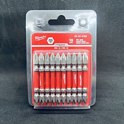 [CHÍNH HÃNG ]Đầu vặn vít ngắn 48-32-4362 (PH3-65mm) (bộ 10 mũi) Milwaukee