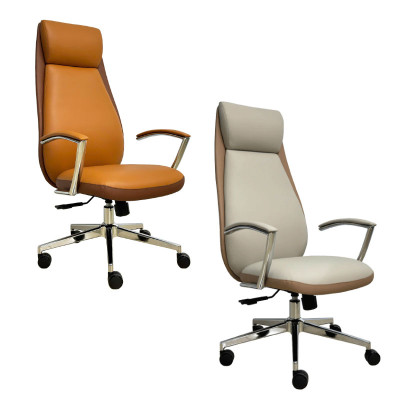 Ghế ngồi làm việc dành cho Sếp nữ CM4497-P Nội thất Capta Ghế xoay văn phòng nệm da PU cao cấp gật gù chân thép mạ cao tại tp hcm 