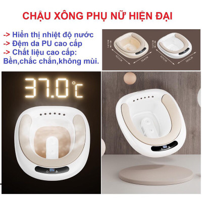 CHẬU XÔNG VÙNGKÍN điện thông minh có thể gập lại di động 1500ml Thiết kế điều chỉnh  dành cho phụ nữ