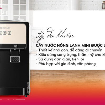 Cây nước nóng lạnh để bàn mini FUJIHOME, máy nước uống nóng lạnh mini tiết kiệm điện - Hàng chính hãng