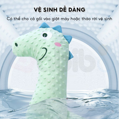 Gối ôm cho bé sơ sinh 0-3T EMA, gấu bông cho trẻ ôm ngủ, thú bông đồ chơi cho bé