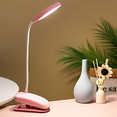 Đèn Bàn LED Kẹp Đầu Giường Đọc Sách Chống Cận Pin Sạc, Điều Chỉnh Được Độ Sáng