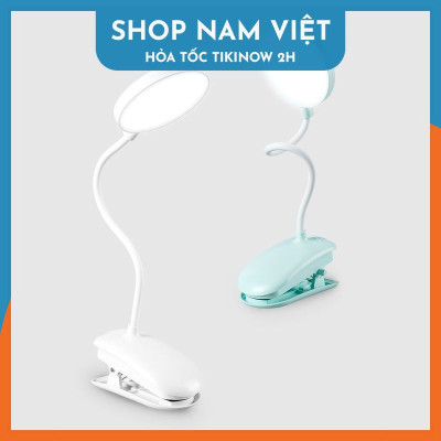 Đèn Bàn LED Kẹp Đầu Giường Đọc Sách Chống Cận Pin Sạc