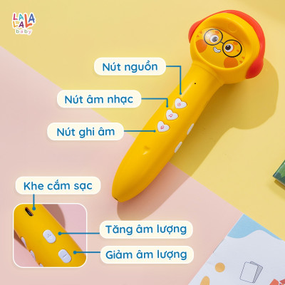 Bút Chấm Đọc Lala Magic Pen Song Ngữ Việt Anh - Đồ Chơi Âm Thanh Tích Hợp Đa Chức Năng kèm Thu Âm Cho Bé – Lalala Baby