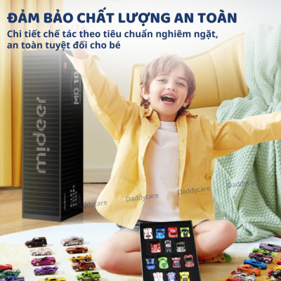 Ô tô đồ chơi mô hình cao cấp Mini Alloy Racing Cars Mideer set xe hơi cảnh sát, xe tải cho bé trai