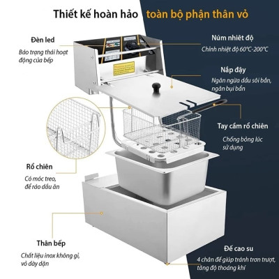 Nồi Chiên Nhúng Điện Ngập Dầu GDV Y06L (6 lít) - Hàng Chính Hãng