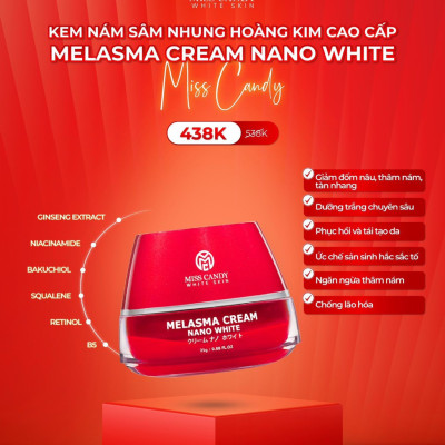 [MISS CANDY] Bộ 5 Sản Phẩm Trắng Da Mờ Thâm, Sạm, Nám, Tàn Nhang MISS CANDY Gồm: Serum HA Peptide 30ml + Kem Nám Sâm Nhung Hoàng Kim 25g + Kem Dưỡng Trắng Da Face Nano 30g + Kem Chống Nắng Dưỡng Trắng Da 50g + Nước Hoa Hồng Tái Sinh Làn Da 120ml