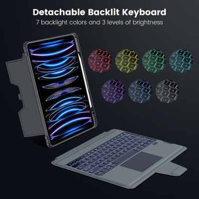 Bao Da Kèm Bàn Phím cho iPad Pro 11 & iPad Pro 12.9 inch 2018/2020/2021/2022 & iPad Air 5/4 Nillkin Bumper Combo Case Keyboard (Có Đèn Nền Backlit Keyboard) - Hàng Chính Hãng