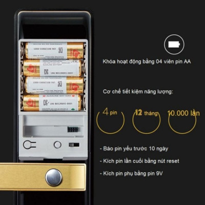 Khóa cửa điện tử Yale YDM4109 màu vàng