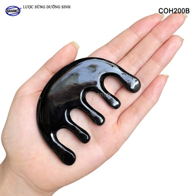 Lược Sừng Dưỡng Sinh 5 Răng - Mát Xa Da Đầu Đả Thông Kinh Lạc Chuyên Dùng Cho Spa - COH200B
