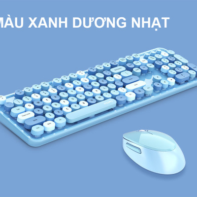 Bộ bàn phím và chuột không dây MOFII SWEET đa dạng màu sắc thiết kế nút tròn hiện đại - HÀNG CHÍNH HÃNG
