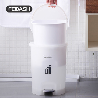 Thùng Rác Đạp Chân Màu Trắng Sữa Đẹp Mắt FEIDASH G2340 - 9 Lít , Chất nhựa cao cấp giúp tăng tuổi thọ sản phẩm - Thiết kế 2 lớp có thể tháo rời giúp tăng tính thẩm mĩ sản phẩm và dễ dàng vệ sinh