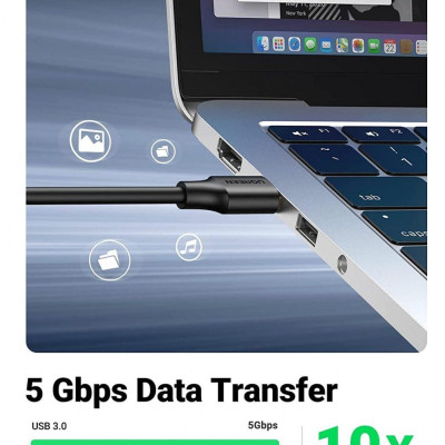Ugreen UG90722US129TK 5M Cáp USB 3.0 nối dài Màu Đen - HÀNG CHÍNH HÃNG