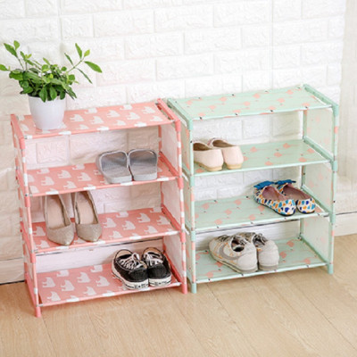 Kệ Giày Dép Lắp Ráp Hoa Văn 4 Tầng - PaKaSa ( Màu , họa tiết ngẫu nhiên)