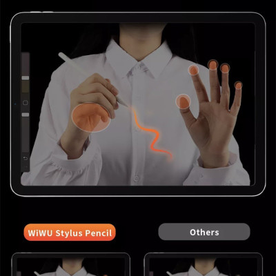 Bút Cảm Ứng Wiwu Pencil W Dành Cho Ipad Sạc Không Dây Từ Tính, Có Chỉ Báo Pin Trên Thân Bút - Hàng Chính Hãng