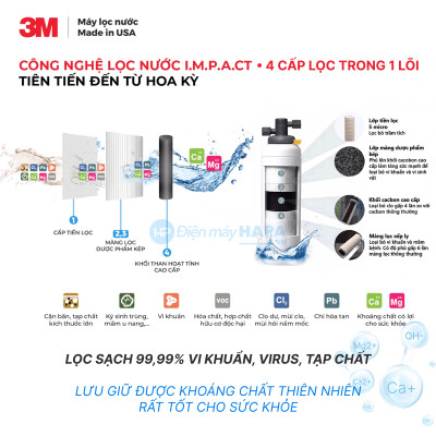 [SIÊU TỐC] Máy Lọc Nước 3M BREW120-MS | ICE140-S Uống Trực Tiếp Từ Vòi, Lắp Âm Tủ Bếp - Hàng Chính Hãng 3M, Nhập Khẩu Mỹ