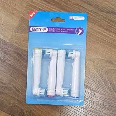 Cho máy Oral B Braun, bộ 4 Đầu Bàn Chải đánh răng điện thay thế MIHOCO EB17-P 