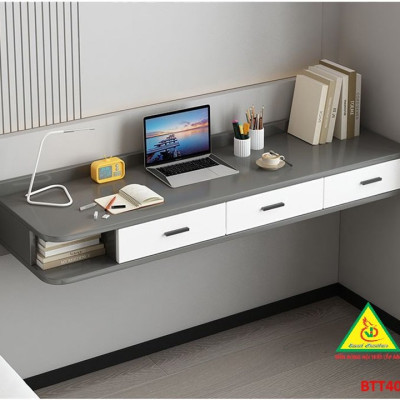 Bàn làm việc, bàn trang điểm treo tường bằng gỗ  BTT401 - Nội thất lắp ráp Viendong Adv
