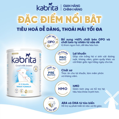 [Phiên bản mới] Sữa dê Kabrita số 1 cho trẻ 0-12 tháng - Lon 800g