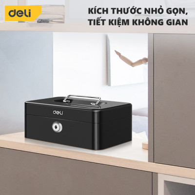 Hộp Đựng Tiền Kim Loại Deli Hộp Đựng Trang Sức Nhiều Ngăn Bảo Vệ Tài Sản Thiết Bị Nhà Cửa Văn Phòng Đại Lý Bán Hàng Chống Cháy Chống Gỉ 