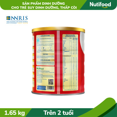 Sữa bột Nutifood GrowPLUS+ Suy Dinh Dưỡng (Đỏ) 2+ Lon 1,65KG