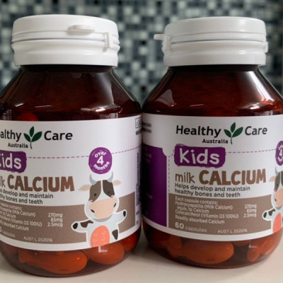 Canxi cho bé Healthy Care Kids Milk Calcium Úc, Hỗ trợ tăng trưởng chiều cao, hệ thống xương, răng, bé ngủ ngon không trằn trọc đêm - OZ Slim Store