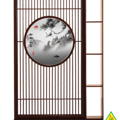 Vách ngăn phòng khách, vách ngăn tủ kệ bằng gỗ 4VTK18- Nội thất lắp ráp Viendong adv