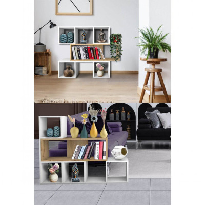 Kệ sách gỗ MDF kiểu dáng hiện đại nhỏ gọn SMLIFE Blackfoot