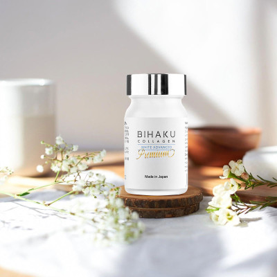 bộ đôi ngừa sạm nám trắng da BIHAKU PREMIUM COLLAGEN hộp 30v và BELLA THE SUN hộp 30v chống lão hóa mờ đốm sắc tố, căng da dưỡng ẩm, chống nắng nội sinh