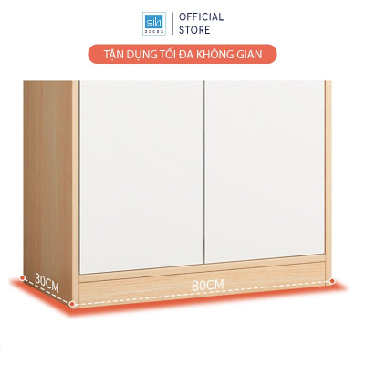 Tủ Sách Gỗ, Tủ Hồ Sơ Văn Phòng Có Cửa Kính Đơn Giản, Hiện Đại SIB Decor KG44