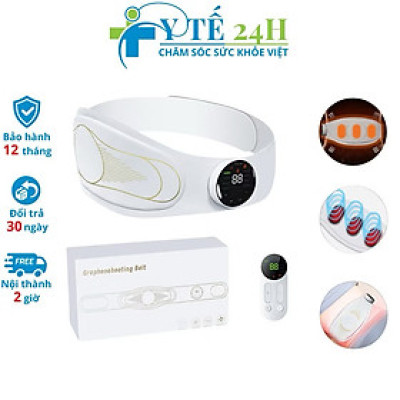 Đai [Máy] Massage Bụng Rung Lắc Hồng Ngoại Nhật Bản - Pin sạc - Chính Hãng Màu trắng - thon gọn bụng hiệu quả