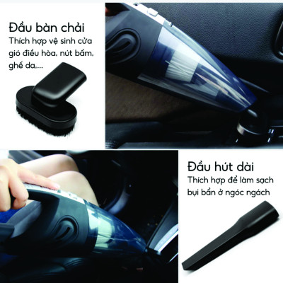 Máy Hút Bụi Cầm Tay Cao Cấp, Thiết kế Không Dây, Tặng Kèm Đầu Hút, Lực hút 20000PA Siêu Mạnh Hàng Nhập Khẩu