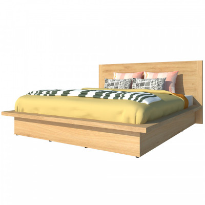 Giường ngủ cao cấp Tundo màu vàng sồi 140cm x 200cm