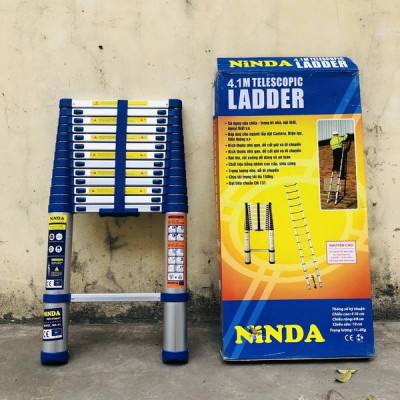 Thang nhôm rút gọn NiNDA NK-50 đai xanh cao 5m Hàng chính hãng