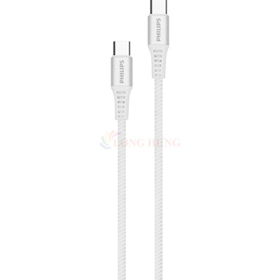 Cáp USB Type-C to Type-C Philips 100W PD3.0/4.0 1m DLC9530C/97 - Hàng chính hãng