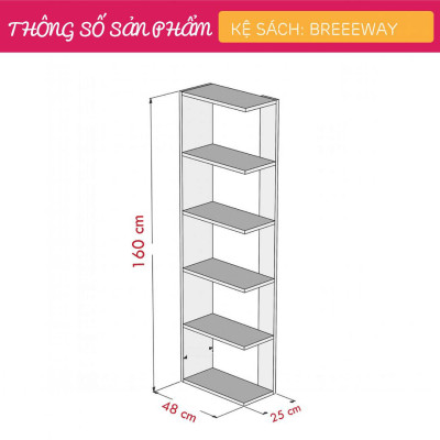 Kệ sách gỗ MDF thiết kế chắc chắn SMLIFE Breezeway