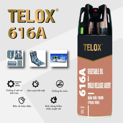 Thùng 24 Bình xịt bôi trơn khuôn nhựa công nghiệp Telox 616A 450ml