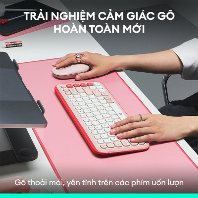 Combo chuột và bàn phím Bluetooth Logitech POP ICON COMBO của Logitech - Hàng chính hãng