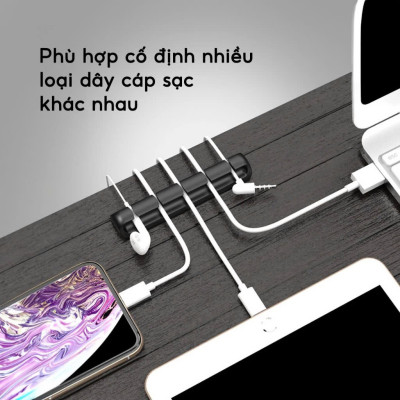 COMBO 2 Đế cố định dây cáp MÀU ĐEN 5 lỗ - Hàng nhập khẩu
