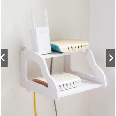 Kệ trang trí mini gắn tường 2 tầng đựng wifi, đầu thu,.... nhỏ gọn tiện dụng - Henrysa