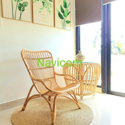 Ghế thư giãn, đọc sách mây tự nhiên ( kèm nệm)