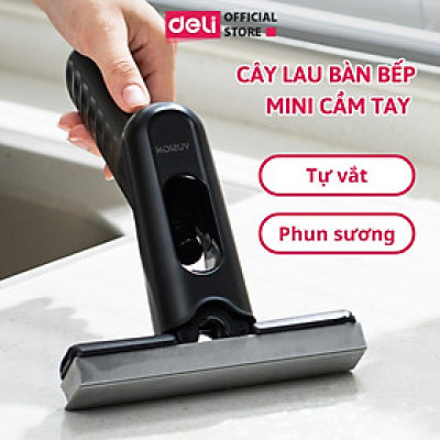 Cây Lau Bàn Bếp Tự Vắt Thông Minh Deli - Cây Lau Mini Cầm Tay Phun Sương, Bọt Biển Thấm Hút Đa Năng