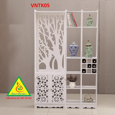 Vách ngăn phòng khách nhà bếp  - Vách ngăn liền kệ VNTK05 - Nội thất lắp ráp Viendong Adv