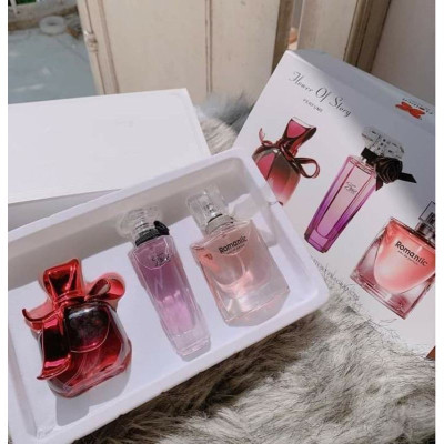 Dụng cụ làm đẹp  trang điểm cho bạn gái Sét 3 chai  nước hoa  thủy tinh nữ cao cấp 25ml / 1c , hộp đựng sang trọng ,lịch sự  có thể dùng làm quà tặng